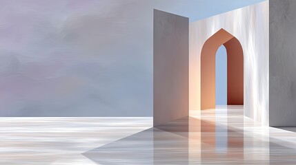 Poster - Geometric Algerian Moorish Archway 3D Render