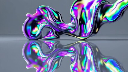 Poster - Holographic liquid metal morphing on reflective surface
