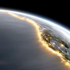 Poster - Glowing Earth Network at Night: Global Connections Visualization