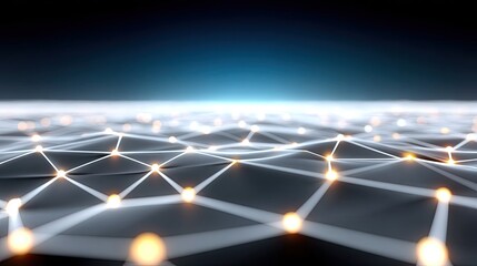 Poster - Glowing Network Grid Abstract Background