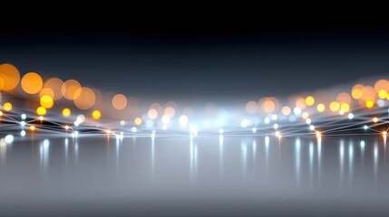 Poster - Glowing Network Nodes Abstract Background
