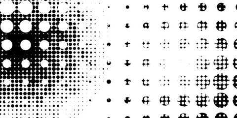 Wall Mural - Halftone dots background. Abstract asymmetric pattern of dots