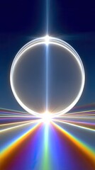 Poster - Layered Indigo Light Rings with Rainbow Spectrum
