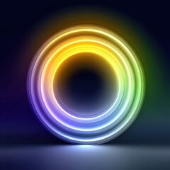 Fototapete - Layered Radial Gradient Rings in Dark Background