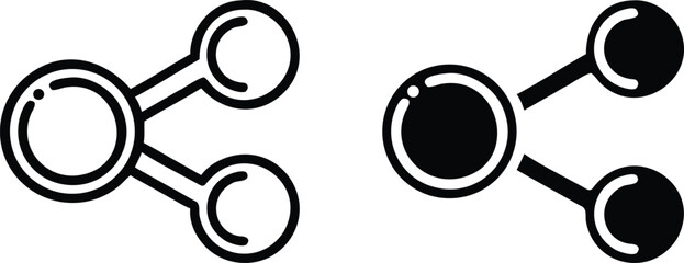Poster - Share Network Icons – Black and White Connection Node Vector Symbol Set