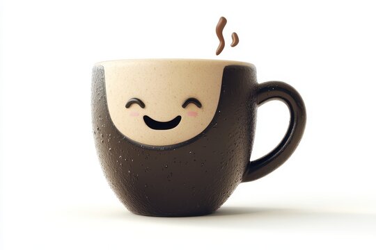 Dark Brew Bliss isolated in 3d cartoon character on white background
