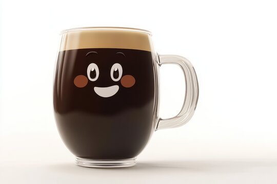 Dark Brew Bliss isolated in 3d cartoon character on white background