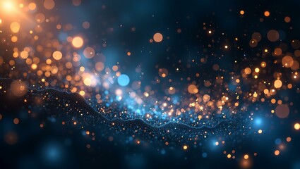 Wall Mural - a dreamy, cosmic scene with sparkling particles and soft glowing lights