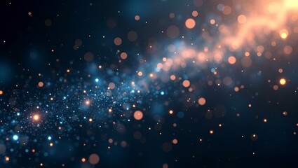 Wall Mural - a dreamy, cosmic scene with sparkling particles and soft glowing lights