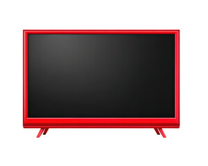 Poster - Red lcd tv modern television electronic device isolated on transparency background blank screen home appliance minimal style technology object