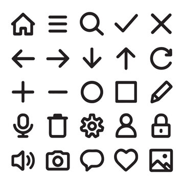 A versatile vector set of web icons and symbols for internet design, including arrows, mail, and business elements