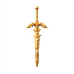 Poster - Geometric Golden Sword Illustration
