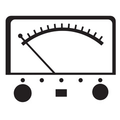 Poster - Simplified vector illustration of an analog meter displaying a gauge reading in black and white