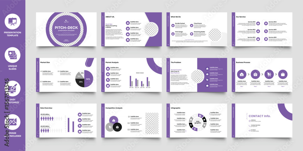 Pitch Deck Presentation Template Stock Vector Adobe Stock