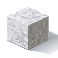 Fototapete - Gray Marble Cube Isometric View