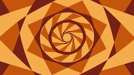 Poster - Geometric spiral pattern with warm orange and brown tones