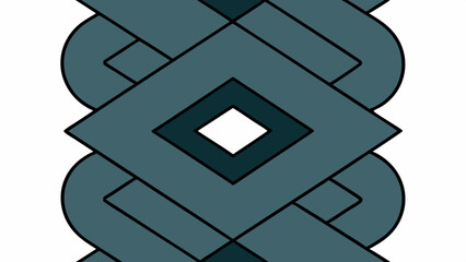Poster - Abstract geometric pattern with interlocking shapes and a central diamond motif