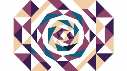 Aufkleber - Geometric octagon pattern with swirling triangles and diamond shapes