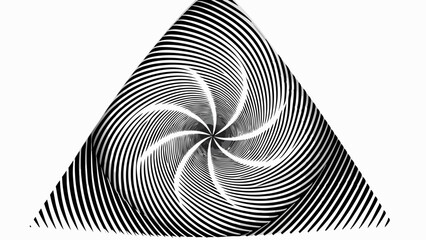 Poster - Abstract black and white swirling triangle optical illusion pattern