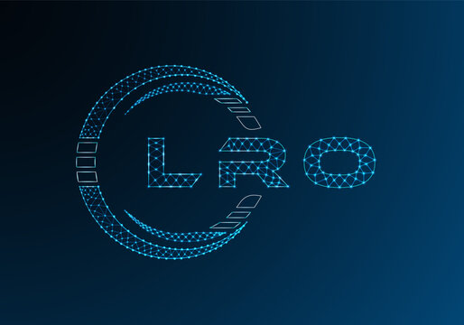 LRO low poly letter logo vector design. LRO lower poly logo design. Low poly logo.