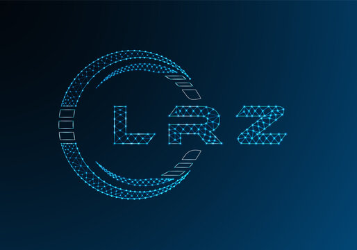 LRZ low poly letter logo vector design. LRZ lower poly logo design. Low poly logo.