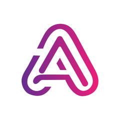 Poster - Striking letter A design with a vibrant gradient, perfect for modern branding and corporate identity applications with its sleek lines.