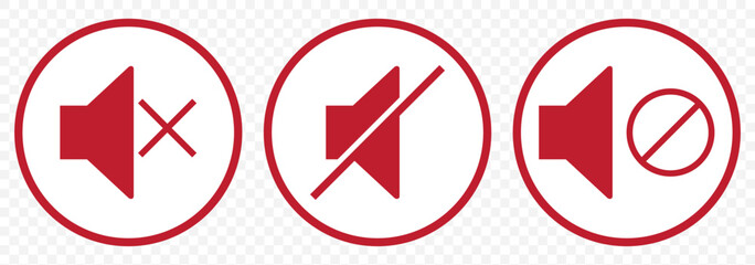 Aufkleber - Speaker icon logo design. Sound icon, volume symbol, speaker sign. Audio, Sound System, Music Vector Graphics in Red Color on Transparent Background. EPS 10.