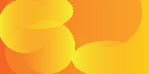 Poster - Minimal geometric background. Orange elements with fluid gradient. Dynamic shapes composition. Eps10 vector