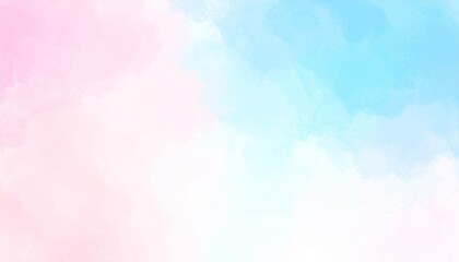 Poster - Soft pastel watercolor background with gentle pink and blue gradients. Dreamy abstract texture with paint brush strokes, ideal for banners, invitations, and creative design projects.