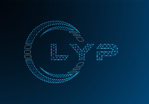 LYP low poly letter logo vector design. LYP lower poly logo design. Low poly logo.