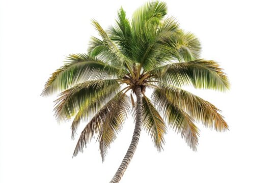 Coconut tree in botanical format isoleted on white background