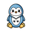 © HMDHasan - Cute Penguin in Hoodie with Paw Prints Sitting