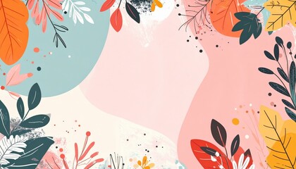 Poster - Vibrant floral design abstract background digital art colorful environment aesthetic viewpoint creative concept for modern decor