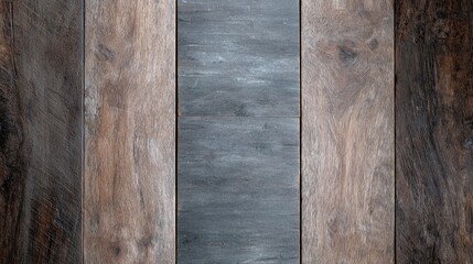 Poster - Textured Wooden Plank Background with Dark Center Panel Design