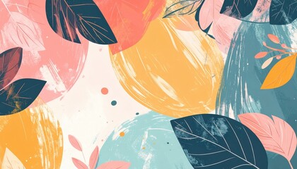 Poster - Colorful abstract leaves design digital artwork vibrant environment artistic viewpoint nature concept for creative projects