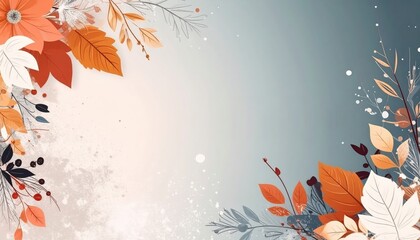 Poster - Autumn leaves decoration nature scene digital artwork colorful environment aesthetic viewpoint seasonal concept