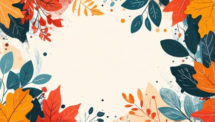 Poster - Colorful autumn leaves decoration nature background graphic design artistic environment vibrant viewpoint seasonal concept