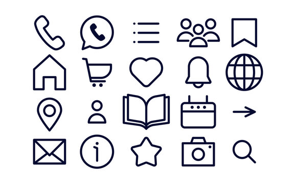 Set of social media user interface icons. Social media flat icons. Vector flat icon isolated on white