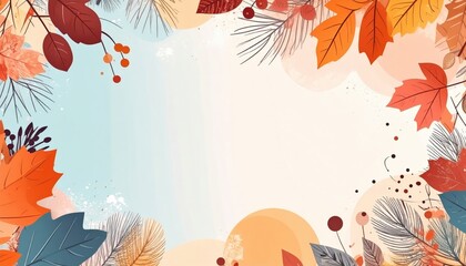 Poster - Autumn leaf decorations nature environment digital artwork seasonal aesthetics abstract viewpoint