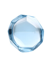 Poster - A mesmerizing polygon with a glassy, crystalline structure presents a cool, translucent effect with transparent background for versatile design applications.