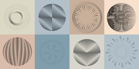 Fototapete - Lines and dots in Circle Form .Rotate rounded shape Vector Illustration .Rotating dots form a circle .Rotating design element . Various lines forming round shape . Abstract Geometric line art .

