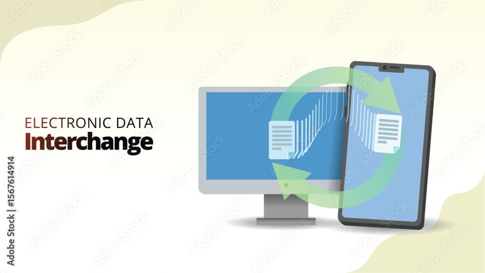 electronic data interchange concept. Automatic exchange of business ...