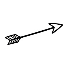 Poster - Simple black outline of an arrow pointing right. Vector hand-drawn doodle illustration