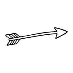 Poster - Simple hand-drawn arrow sketch in black outline. Vector hand-drawn doodle illustration