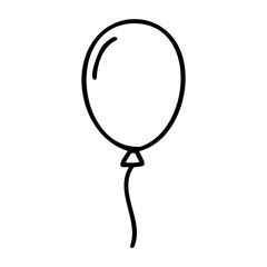 Poster - Simple outline of a balloon with string. Vector hand-drawn doodle illustration