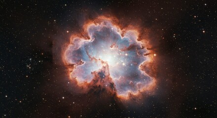 cosmic flower nebula in deep space