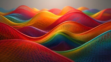 Poster - Abstract colorful waves background design vibrant rainbow texture art wallpaper hd