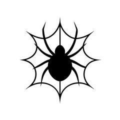 Intricate Spiderweb Silhouette Design Black Halloween Spooky Nature Pattern Graphic
