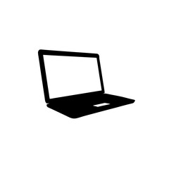 Poster - Modern Laptop Silhouette White Background Digital Device Vector Graphic Design