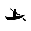 © Profullya - Active Kayaker Paddling Silhouette White Background Water Sport Vector Graphic